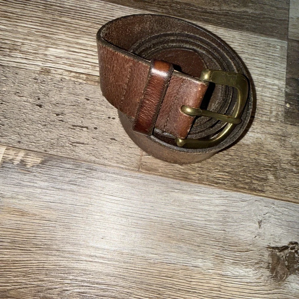 Women's EDDIE BAUER Classic Brown Leather Belt MEDIUM (33-37